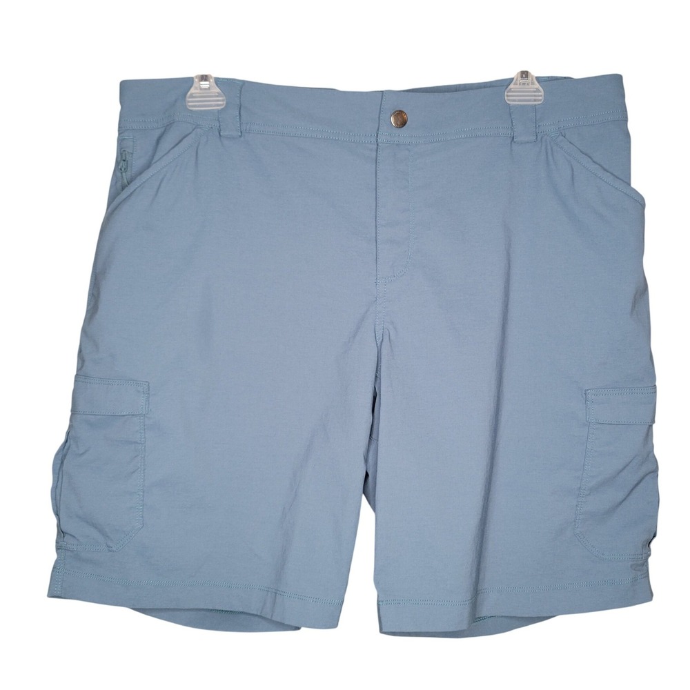 Duluth Trading Co Shorts Women's 18 Blue Dry on the Fly Cargo Hiking Outdoor 10"
